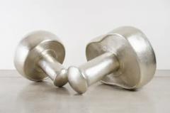 Robert Kuo Contemporary Hand Repouss White Bronze Mushroom Sculptures by Robert Kuo - 3831634