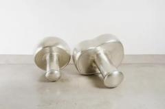 Robert Kuo Contemporary Hand Repouss White Bronze Mushroom Sculptures by Robert Kuo - 3831635