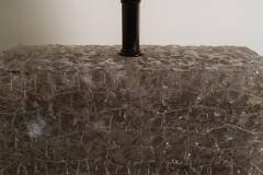 Robert Kuo Contemporary Ice Rectangular Table Lamp in Smoke Crystal w Copper by Robert Kuo - 4690612
