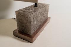 Robert Kuo Contemporary Ice Rectangular Table Lamp in Smoke Crystal w Copper by Robert Kuo - 4690622