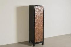 Robert Kuo Contemporary Isola Design Copper Repousse Door Narrow Cabinet by Robert Kuo - 3952872