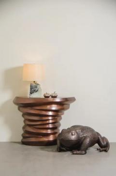 Robert Kuo Contemporary Jie Design Demi Lune Table in Antiqued Copper by Robert Kuo - 3836972