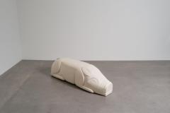 Robert Kuo Contemporary Lacquered Repouss Pig Seat in Cream Lacquer by Robert Kuo - 4750734