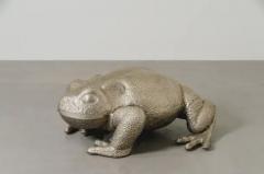 Robert Kuo Contemporary Large Repouss Toad Sculpture in White Bronze by Robert Kuo - 3838374