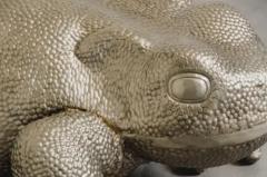 Robert Kuo Contemporary Large Repouss Toad Sculpture in White Bronze by Robert Kuo - 3838376