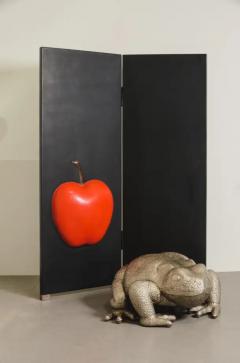 Robert Kuo Contemporary Large Repouss Toad Sculpture in White Bronze by Robert Kuo - 3838383