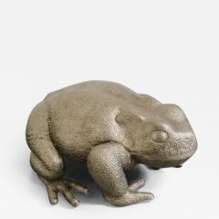 Robert Kuo Contemporary Large Repouss Toad Sculpture in White Bronze by Robert Kuo - 3848973