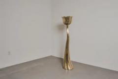 Robert Kuo Contemporary Lotus Pod Torchiere in Repouss Brass by Robert Kuo Limited - 4101128