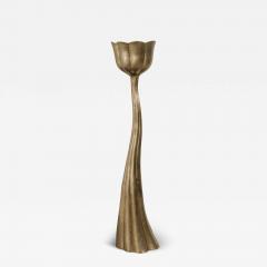 Robert Kuo Contemporary Lotus Pod Torchiere in Repouss Brass by Robert Kuo Limited - 4101901