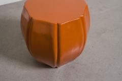 Robert Kuo Contemporary Mila Lacquer 8 Petal Drumstool by Robert Kuo Hand Repouss  - 4750741