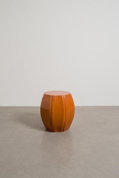 Robert Kuo Contemporary Mila Lacquer 8 Petal Drumstool by Robert Kuo Hand Repouss  - 4750742