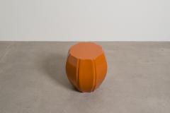 Robert Kuo Contemporary Mila Lacquer 8 Petal Drumstool by Robert Kuo Hand Repouss  - 4750750