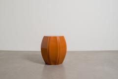 Robert Kuo Contemporary Mila Lacquer 8 Petal Drumstool by Robert Kuo Hand Repouss  - 4750761
