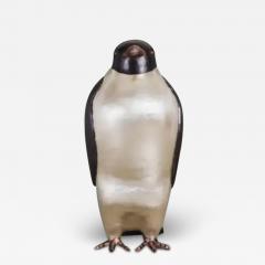 Robert Kuo Contemporary Penguin Sculpture in Copper and White Bronze by Robert Kuo - 3836220