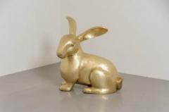 Robert Kuo Contemporary Rabbit Sculpture in Brass by Robert Kuo Hand Repouss Limited - 3836977