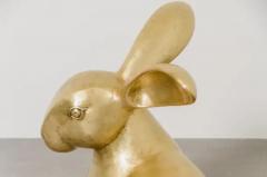 Robert Kuo Contemporary Rabbit Sculpture in Brass by Robert Kuo Hand Repouss Limited - 3836992