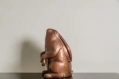 Robert Kuo Contemporary Repouss Antiqued Copper Sitting Rabbit Sculpture by Robert Kuo - 3838492