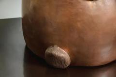 Robert Kuo Contemporary Repouss Antiqued Copper Sitting Rabbit Sculpture by Robert Kuo - 3838493