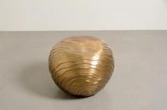 Robert Kuo Contemporary Repouss Cascade Low Drumstool in Copper Brass by Robert Kuo - 3836884