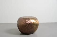 Robert Kuo Contemporary Repouss Cascade Low Drumstool in Copper Brass by Robert Kuo - 3836915