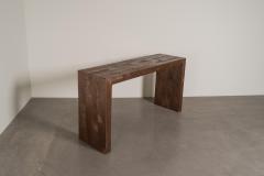 Robert Kuo Contemporary Repouss Copper Woodgrain Design Console by Robert Kuo - 4359466