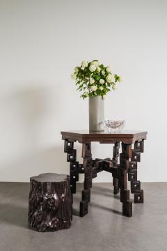 Robert Kuo Contemporary Repouss Hexagonal Table in Antiqued Copper by Robert Kuo - 4456856