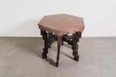 Robert Kuo Contemporary Repouss Hexagonal Table in Antiqued Copper by Robert Kuo - 4456860