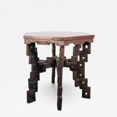 Robert Kuo Contemporary Repouss Hexagonal Table in Antiqued Copper by Robert Kuo - 4456962