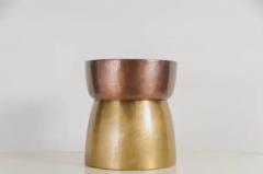 Robert Kuo Contemporary Repouss High Empire Drumstool in Copper and Brass by Robert Kuo - 3834874