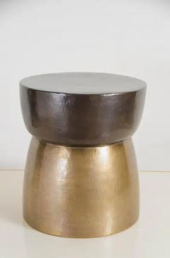 Robert Kuo Contemporary Repouss High Empire Drumstool in Copper and Brass by Robert Kuo - 3834877