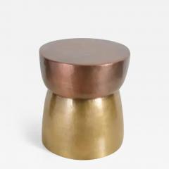 Robert Kuo Contemporary Repouss High Empire Drumstool in Copper and Brass by Robert Kuo - 3836260