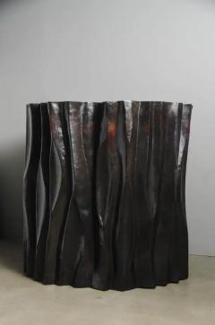 Robert Kuo Contemporary Repouss Large Tree Trunk Pot in Dark Antique Copper by Robert Kuo - 3836745