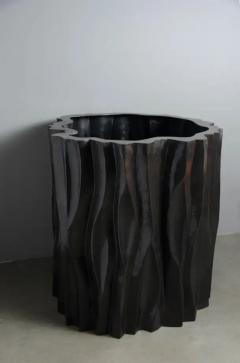 Robert Kuo Contemporary Repouss Large Tree Trunk Pot in Dark Antique Copper by Robert Kuo - 3836756