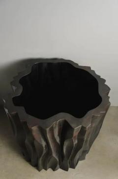 Robert Kuo Contemporary Repouss Large Tree Trunk Pot in Dark Antique Copper by Robert Kuo - 3836764