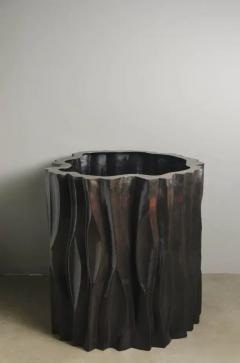 Robert Kuo Contemporary Repouss Large Tree Trunk Pot in Dark Antique Copper by Robert Kuo - 3836780