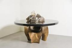 Robert Kuo Contemporary Repouss Lotus Leaf Shape Table Base in Brass by Robert Kuo - 3837001