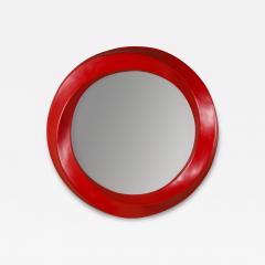 Robert Kuo Contemporary Repouss Red Lacquer San Hu Mirror by Robert Kuo - 4513624
