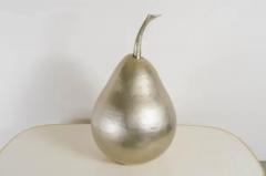 Robert Kuo Contemporary Repouss White Bronze Pear Sculpture by Robert Kuo Limited Edition - 3831726