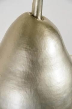 Robert Kuo Contemporary Repouss White Bronze Pear Sculpture by Robert Kuo Limited Edition - 3831731
