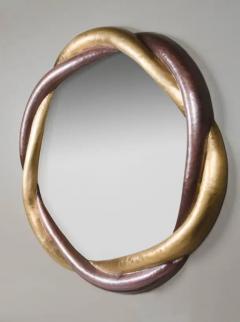 Robert Kuo Contemporary Repousse Trinity Mirror in Brass and Copper by Robert Kuo - 3829957