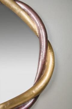 Robert Kuo Contemporary Repousse Trinity Mirror in Brass and Copper by Robert Kuo - 3829958