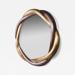 Robert Kuo Contemporary Repousse Trinity Mirror in Brass and Copper by Robert Kuo - 3832670