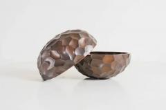 Robert Kuo Contemporary Rocco Egg Box in Antique Copper by Robert Kuo Limited Edition - 3831708