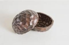 Robert Kuo Contemporary Rocco Egg Box in Antique Copper by Robert Kuo Limited Edition - 3831709