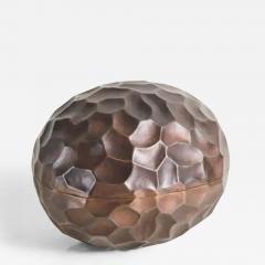 Robert Kuo Contemporary Rocco Egg Box in Antique Copper by Robert Kuo Limited Edition - 3836241