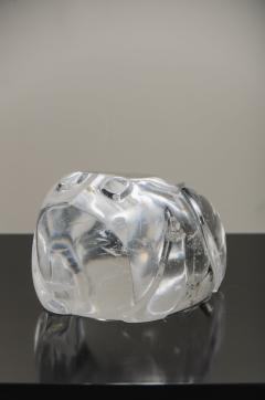 Robert Kuo Contemporary Shang Design Carved Frog Sculpture in Crystal by Robert Kuo - 3839149