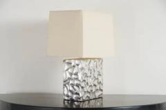 Robert Kuo Contemporary Silver Plated Rocco Cube Table Lamp by Robert Kuo Limited Edition - 3831642