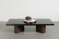 Robert Kuo Contemporary Six Petal Tray in Cream Lacquer and Antiqued Copper by Robert Kuo - 3838501