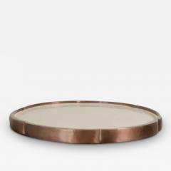 Robert Kuo Contemporary Six Petal Tray in Cream Lacquer and Antiqued Copper by Robert Kuo - 3848986