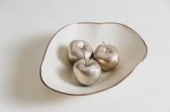 Robert Kuo Contemporary Small Apple Sculpture in White Bronze by Robert Kuo - 3831696